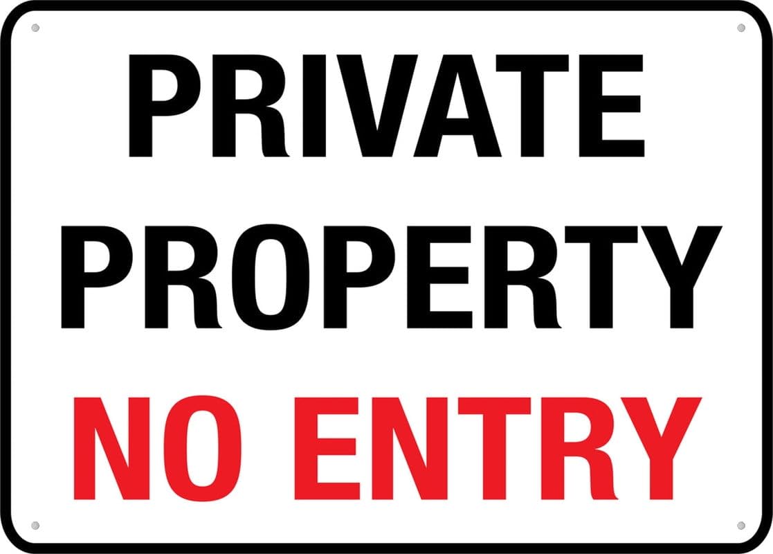 Peiyeety A03 Private Property No Entry 12X16 Inches Metal Sign, Rustproof Aluminum, Multicolor