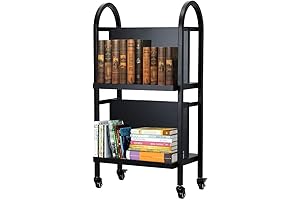 Rolling Library Bookcase on Wheels