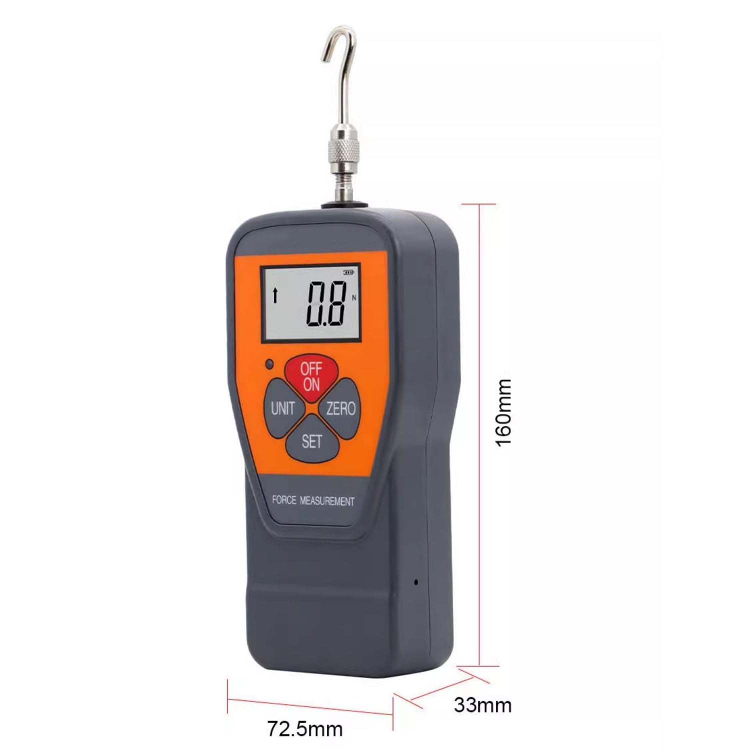 Dinamómetro De Tensión Portátil, Medidor De Fuerza Digital Con 5 Accesorios, Pantalla LCD HD Grande, 3 Unidades (N, Kg, Lb), Para Medir Con Precisión La Fuerza, Equipos De Pesca, Textiles, Equipos Con