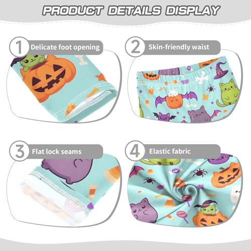 Cartoon Wings Cat Pumpkin Girls Leggings Soft Stretch Workout Yoga Dance Pants for Kids Casual Tights3