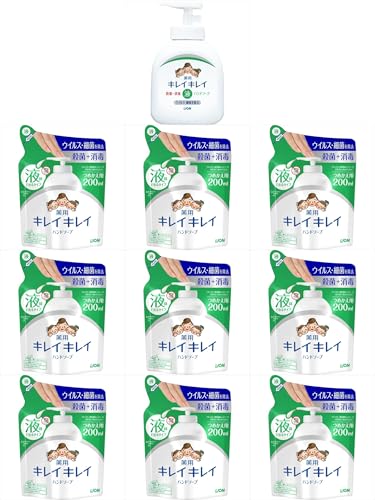 【セット品】 キレイキレイ 薬用ハンドソープ本体+つめかえ用200mL 10点セット 衛生対策に最適なまとめ買い