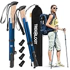 TREKOLOGY Trekking Poles – Adjustable, Collapsible Hiking,Walking Sticks for Men & Women, Lightweight Folding Poles for Backpacking, Seniors & Travel – TREKZ XE (Blue)