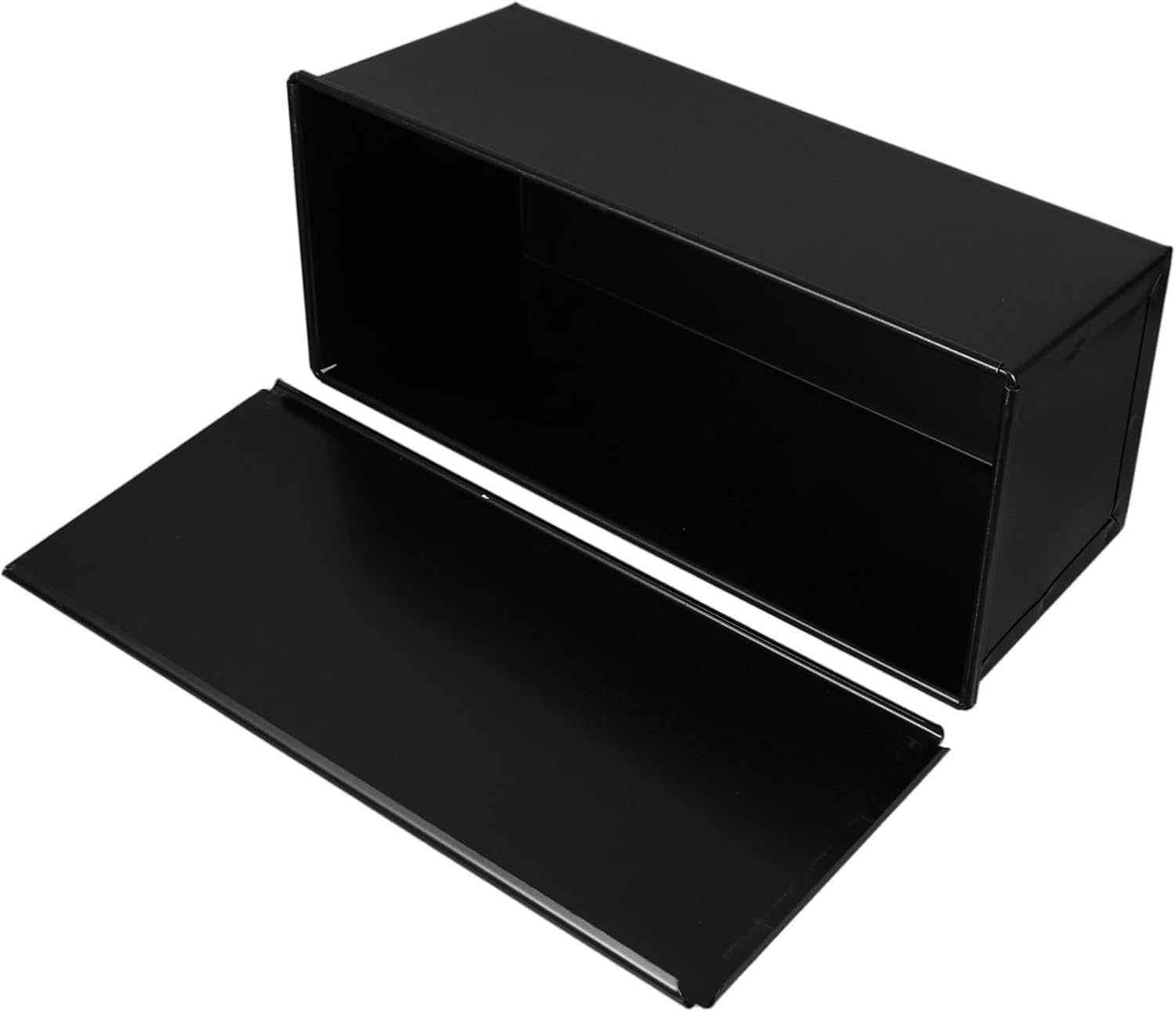 Black Loaf Pan with Lid for Baking Toast and Bread Non-stick Mold Kitchen Bakeware Tray Easy Clean Cover for Cakes and More