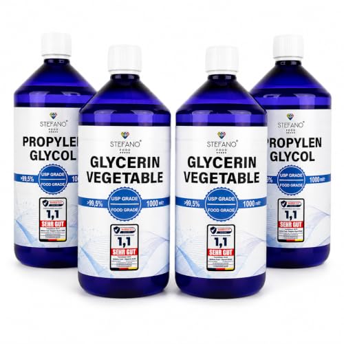 2x Glycerin 99 7% + 2x Propylenglycol 99 8% Set - 4x1000ml (VG PG) - USP