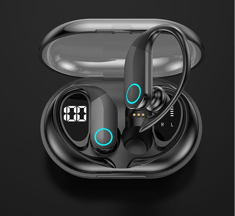 Wireless Bluetooth IPX5 Waterproof Earbuds Earhooks Headphones ENC Active Noise Cancellation for Immersive Sound Stereo High Fidelity Sound