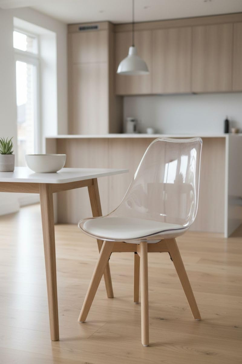 Regalos Miguel - Sillas Comedor - Silla Synk Transparente Asiento - Blanco