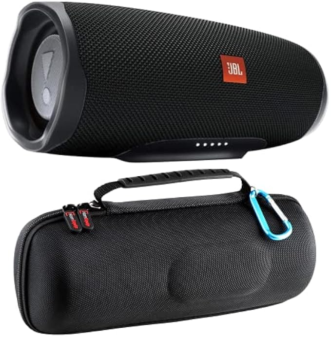 HOMEQUIP case for JBL Charge 4 with Speaker Charge 4 | Waterproof Portable Wireless Bluetooth Speaker Bundle Hard Shell Case - Rechargeable Battery, 2.5 Hours Charging, 12 Hours Playtime.