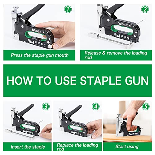 Upholstery Staple Gun with 3000 Staples and 1 Remover,3 in 1 Stapler Gun Heavy Duty, Manual Nailer Power Adjustment Stapler Gun for Wood, Upholstery, Carpentry, Decoration, DIY 4 Upholstery Staple Gun with 3000 Staples and 1 Remover,3 in 1 Stapler Gun Heavy Duty, Manual Nailer Power Adjustment Stapler Gun for Wood, Upholstery, Carpentry, Decoration, DIY - Image 4