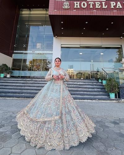 Image of Lehenga choli For Womens and Girls Soft Butterfly Net Lehenga Choli with Coding Sequins Work Dupatta | Semi Stitched Designer Ethnic Set