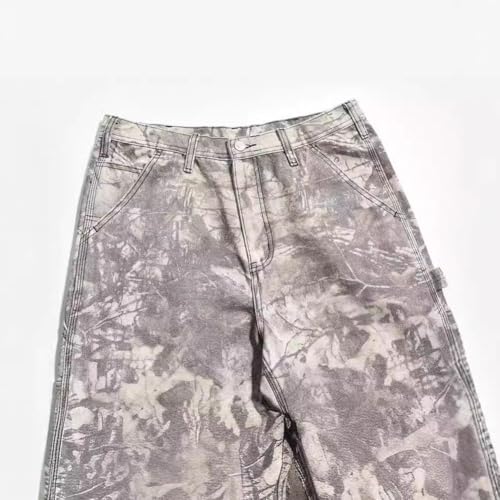 Spring Plus Size Baggy Wide Leg Jeans Men Straight Work Cargo Camo Work Pants Retro Y2K Hip Hop Street Trousers3