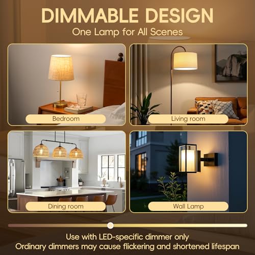 E14 LED Candle Light Bulbs Dimmable, 4W (Equivalent to 40W), Small Edison Screw (SES) 2700K Warm White Clear Filament - Pack of 6 - Image 5