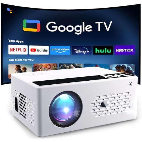Image of TMY Smart Projector with Google TV System, Native 1080P 4K Home Theater | Google TV & 10K+ Apps, 4K support, Wi-Fi6 & 2-way Bluetooth, indoor & outdoor movies, Compatible with Phone /TV Stick /PC /PS5