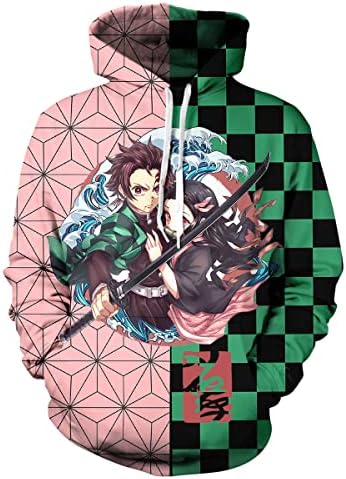 WCZARE Adult/Youth Hoodie 3d Anime Unisex Fashion Hoodie Nezuko/Tanjiro Sweatshirt NO.7-Small