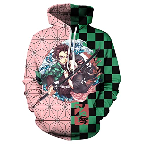 Wczare Adult/Youth Hoodie 3D Anime Unisex Fashion Hoodie Nezuko/Tanjiro Sweatshirt No.7-Small #TOP2