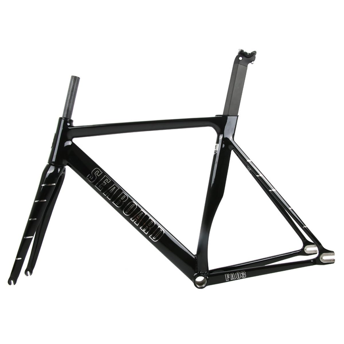 700C Fixed Gear Bike Frameset Track Bike Frame 52 55 58CM Aluminum Alloy C Brake Bike Frame Quick Release Frame 100/120mm QR(Gloss Black,52cm)