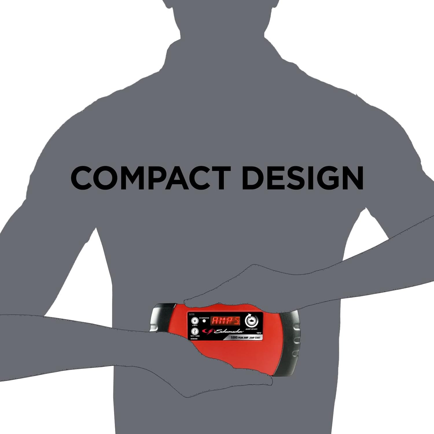 Schumacher SL1316 Lithium-Ion Portable Power Pack and 1000A 12V Jump Starter, for 8.0 L gas | 6.0 L diesel engines with travel case and USB 12V DC Charging Ports - TSA Checkpoint Friendly : Automotive