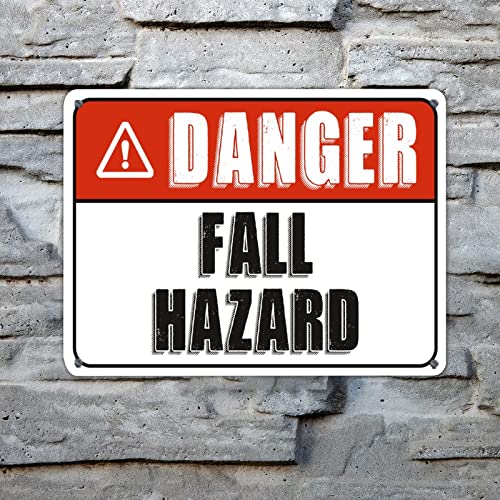 Panneau d'avertissement métallique facile à monter Danger Fall Hazard - 5