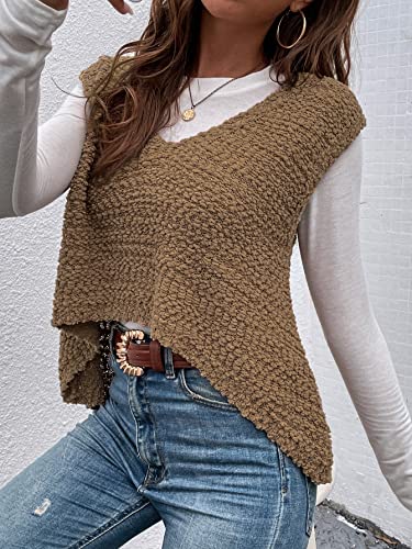 Image of Floerns Women's Vintage V Neck Cutout Back Hight Low Hem Knit Sweater Vest