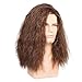 Kaneles Mens Long Brown Wig Mid Length Synthetic Hair for Male Halloween Cosplay 80s Costume Wig