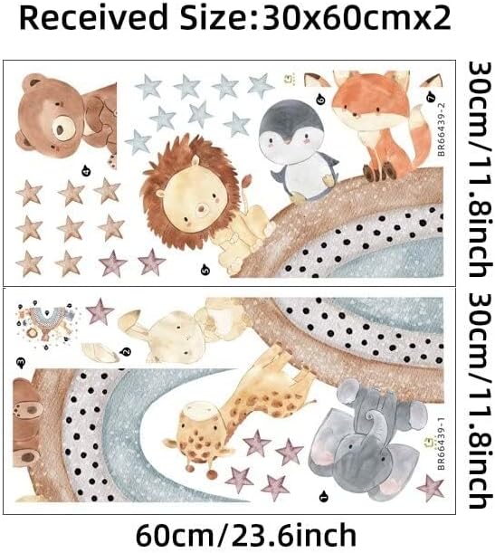 Miniatura 3 de Calcomanías de pared de dibujos animados de animales de bebé calcomanía de vinilo para decoración de habitación de niños decoración de habitación de