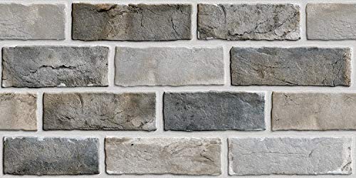 Image of DWELLSINDIA Bricks Self Adhesive Peel and Stick PVC Wallpaper Waterproof, Scratch Resistant, Laminated (41CM X 244CM, Grey, Matt)