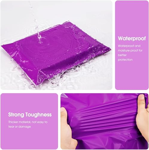 Image of Metronic Poly Mailers 10x13 100 PC, Small Shipping Bags Mailing Envelopes Self Seal, Mailers Poly Bags for Shipping Waterproof and Tear-Proof, Mailing Bag Packaging Bags for Small Business, Purple