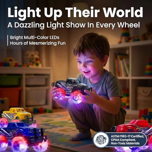 Image of ArtCreativity Light Up Monster Trucks for Boys and Girls, 8-Pack Toy Truck Set, Monster Trucks for Boys 3 4 5 6 7 8 Years Old, Toddler Monster Truck Toys, Light Up Trucks