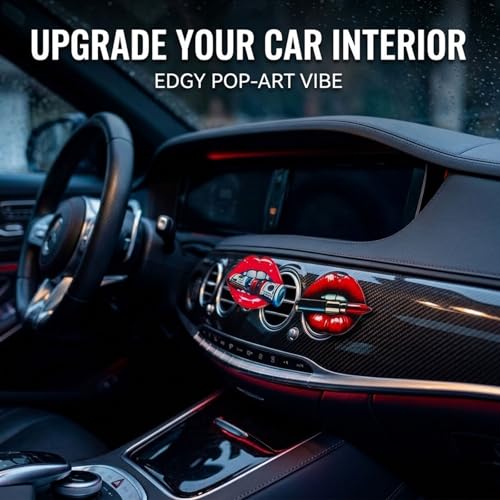 Image of Car Air Vent Clips,Car Air Fresheners Vent Clips Car Diffuser Vent Clip,Car Decoration Cute Car Interior Decor,Car Accessories for Women (2 Pcs lips)