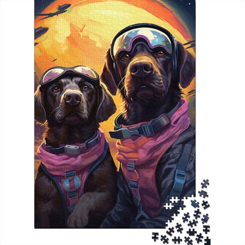 Puzzle de 1000 piezas de perros astronautas, juego de mesa de papel de 70x50 cm para adultos