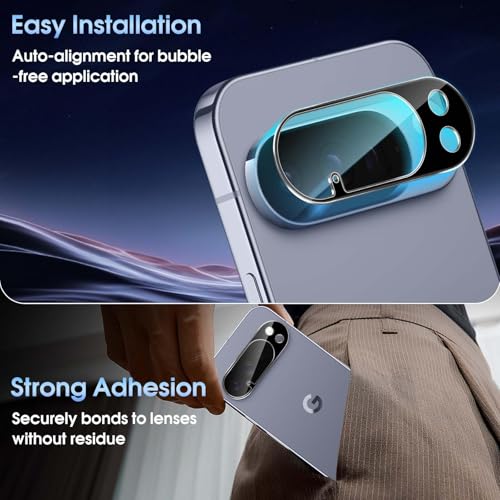 Image of PreCure (4 Pack) Camera Lens Protector for Google Pixel 10 Pro - 9H Tempered Glass, HD Clarity, Anti-Scratch, Case Friendly Camera Lens Guard