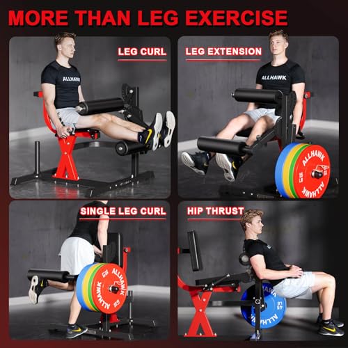 Allhawk All-in-One Leg Extension and Curl Machine, Adjustable Seated Leg Rotary Extension Machine for Lower Body, Plate Loaded Home Gym Weight Machine for Thigh Workouts - Image 2
