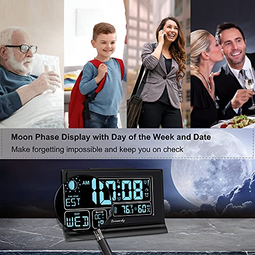 Dreamsky DS318 Alarm Clocks For Bedrooms With Battery Backup, Auto Set Digital Clock With Date And Day Of Week, Indoor Temperature Humidity thumb #3