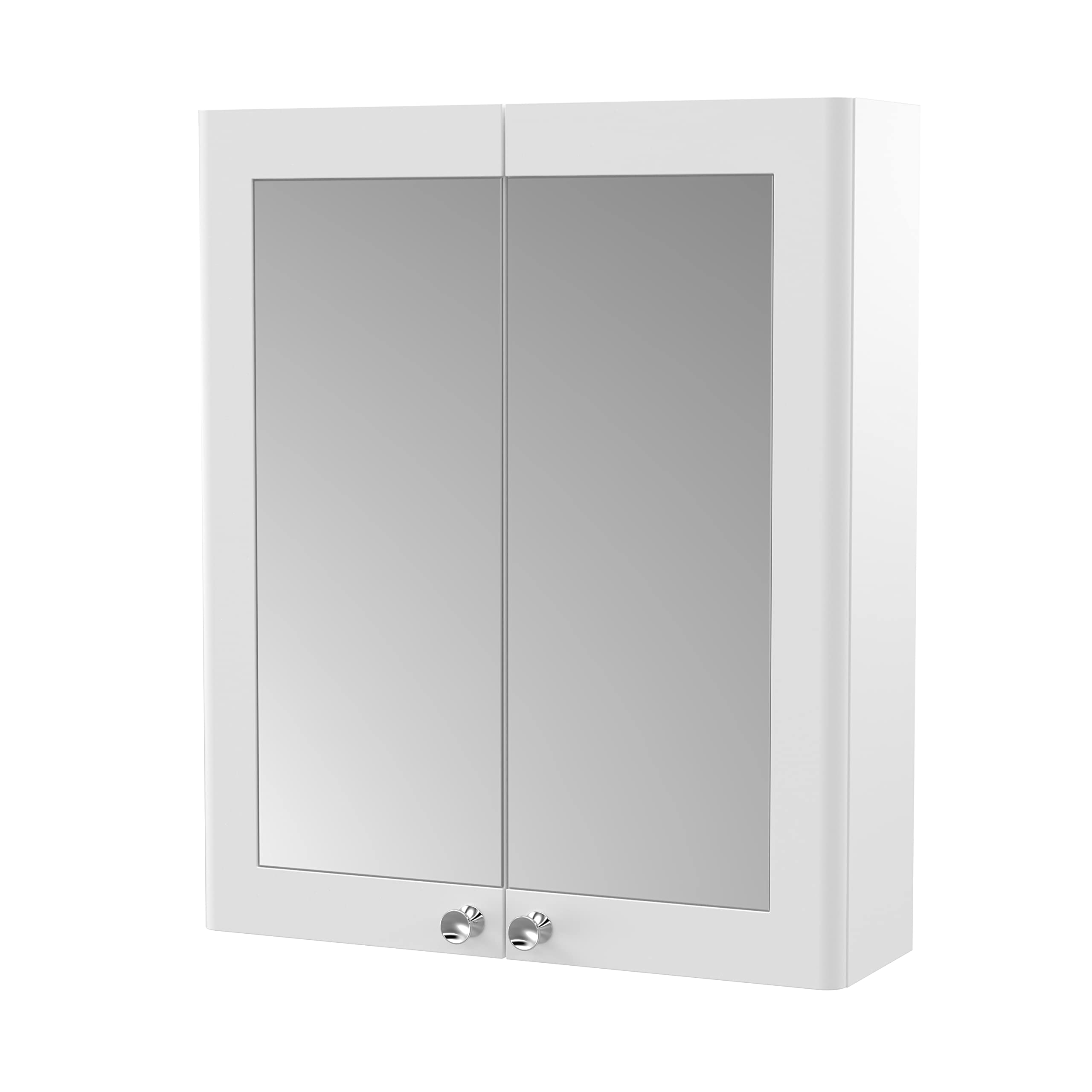 nuie Classique Wall Hung Mirror Cabinet - 2 Door - Satin White