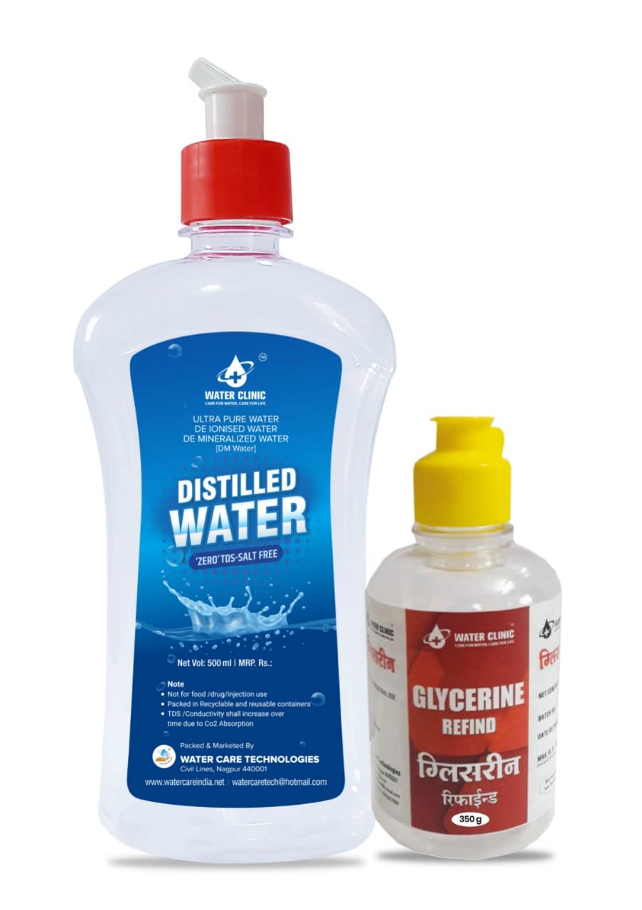 Buy WATER CLINIC Refined Glycerine (350ml) & Distilled Water (500ml
