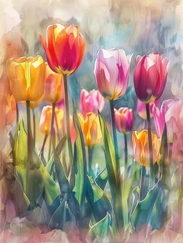 Coloriage par numéro adulte tulipe pour sublimer la décoration murale du salon