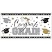 Amscan Graduation Party Banner, Horizontal Black, Silver and Gold, Plastic, 65" x 33 1/2