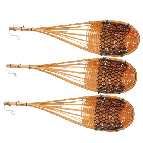 Angoily 3 pièces Panier Suspendu Bambou Tissé pour Plantes Corbeilles Murales Décoratives Pratiques pour Balcon et Intérieur