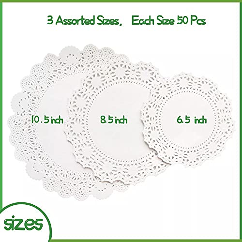 None/Brand White Paper Doilies, 6.5,8.5,10.5 #TOP2