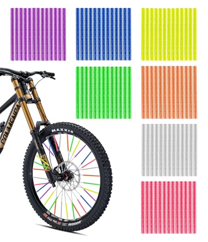 SUCCEFORT 84 Stück Bunte Speichenreflektoren Fahrrad Set 360Sichtbarkeit Reflektoren 7 Farben Speichenreflektoren Fahrrad Einfache Montage und Demontage für Speichenfahrrad