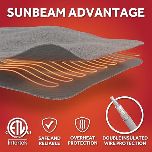 Sunbeam Royal Luxe Microplush Manta Eléctrica Térmica, 50" x 60", Apagado Automático 4 Horas, Calentamiento Rápido, Lavable a Máquina, Gris Geométrico miniatura 6
