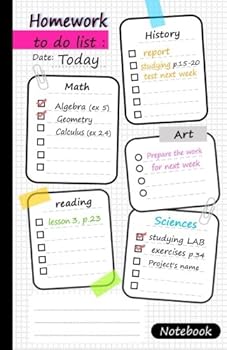 homework to do list notebook: homework to do list notebook : 5.5"x8.5" size, 124 Pages