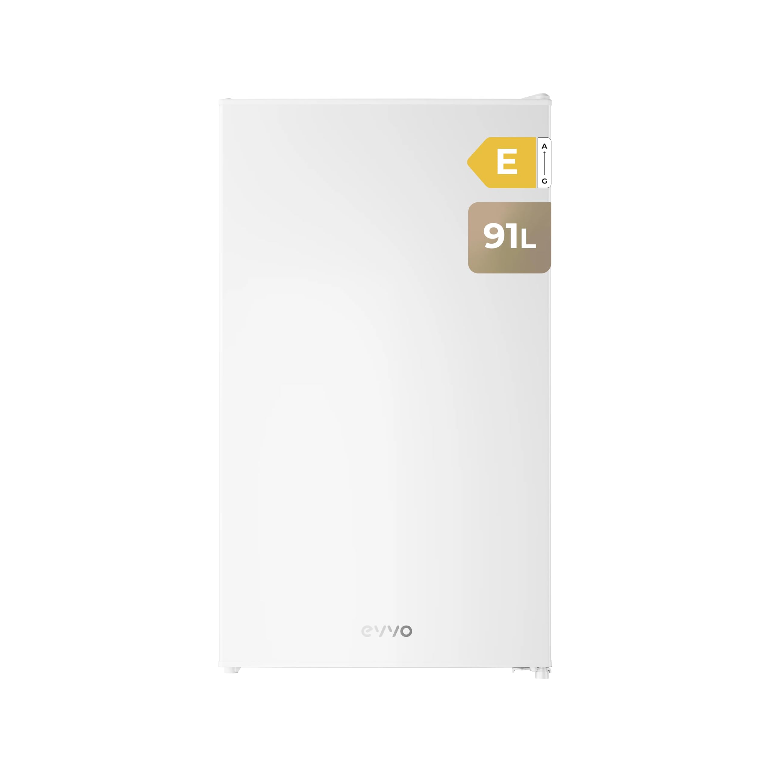 EVVO Frigorífico Mini F24, 91 L, Blanco, Bajo Consumo 85 kWh/​año, Compartimento congelador, 83 cm de altura, Ideal para estudios, oficinas y segundas viviendas