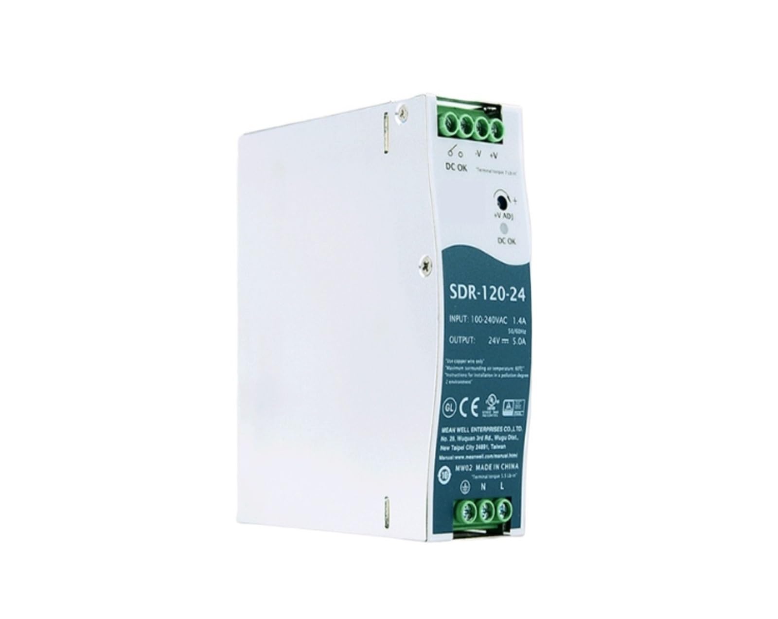 Alimentation SDR-120-24 industrielle à haut rendement pour rail DIN