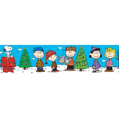 Eureka Peanuts Gang Christmas Deco Trim, Set of 12 Reusable Strips, Each Strip Measuring 37