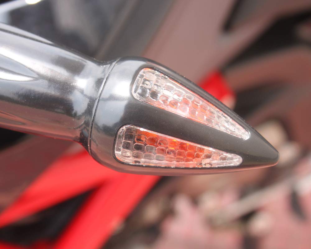 Poignées de Moto avec Clignotants Intégré pour Guidon de 25mm | Custom Roadster Cruiser Chopper Bobber