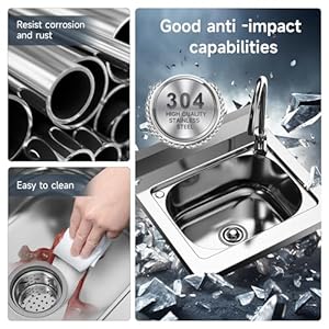 Kitchen Utility Sink Stainless Steel Commercial Restaurant Sinks Free Standing Single Bowl Workstation with Faucet Hose Drain Strainer Legs for Shop Farm Stable Hotel Laundry Room Backyard Outdoor Kitchen Utility Sink Stainless Steel Commercial Restaurant Sinks Free Standing Single Bowl Workstation with Faucet Hose Drain Strainer Legs for Shop Farm Stable Hotel Laundry Room Backyard Outdoor