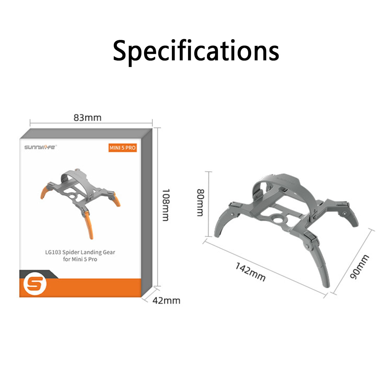 Train d'atterrissage pour DJI Mini 5 Pro Extensions de Jambes Support de Protection Support d'atterrissage Drone Accessoires pour DJI Mini 5 Pro (Orange)