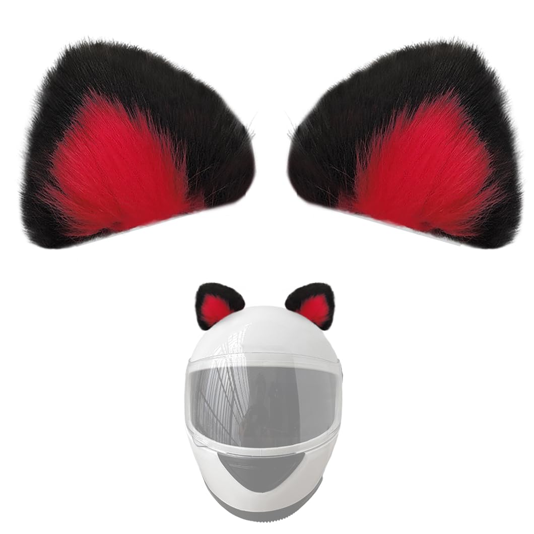 Orecchie Da Animale In Peluche Per Caschi - Accessorio Morbido Per Sci, Moto, Bici, Snowboard (Nere)