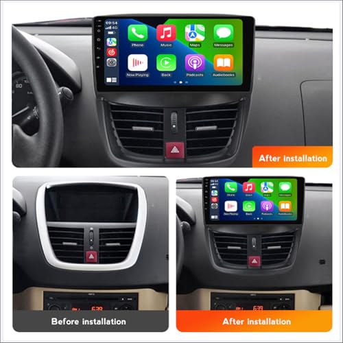 Autoradio Android 15 pour Peugeot 207 écran QLED 2K de remplacement multimédia