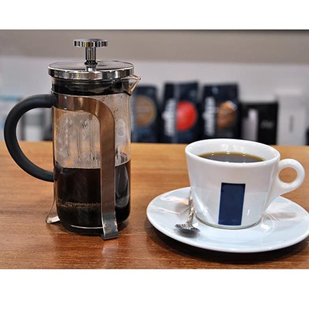 Olla de prensa francesa Tetera de vidrio con filtro de acero inoxidable de doble pared para cafetera casera Olla de prensa francesa fácil de limpiar y usar (Color : Black, Size : 350ml) (Black 600ml